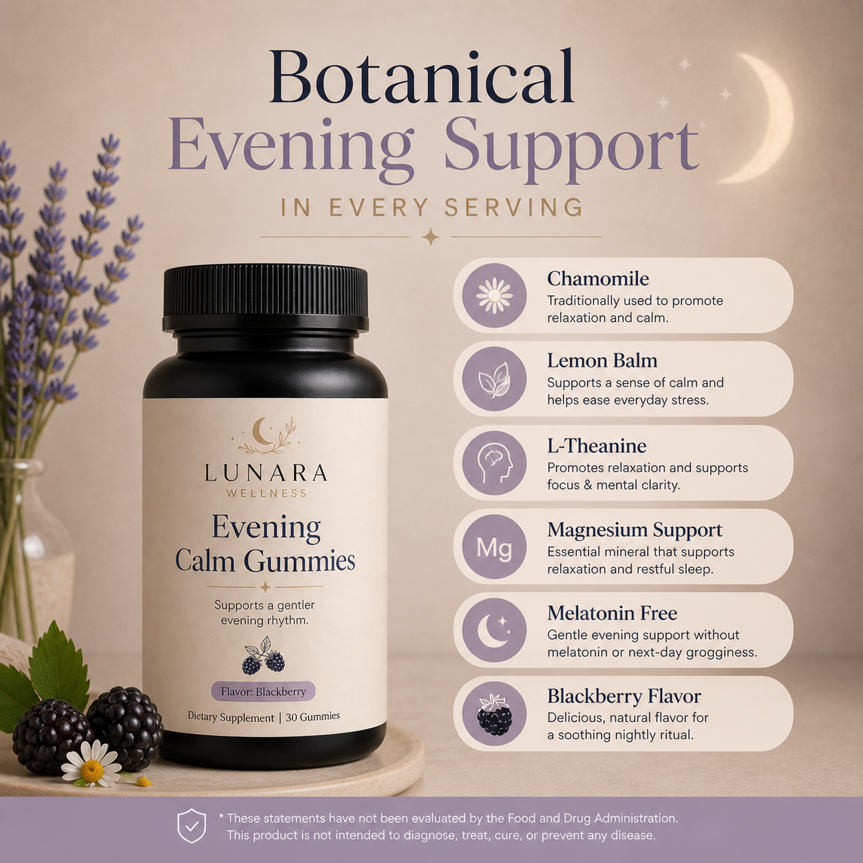 Lunara Evening Calm Gummies