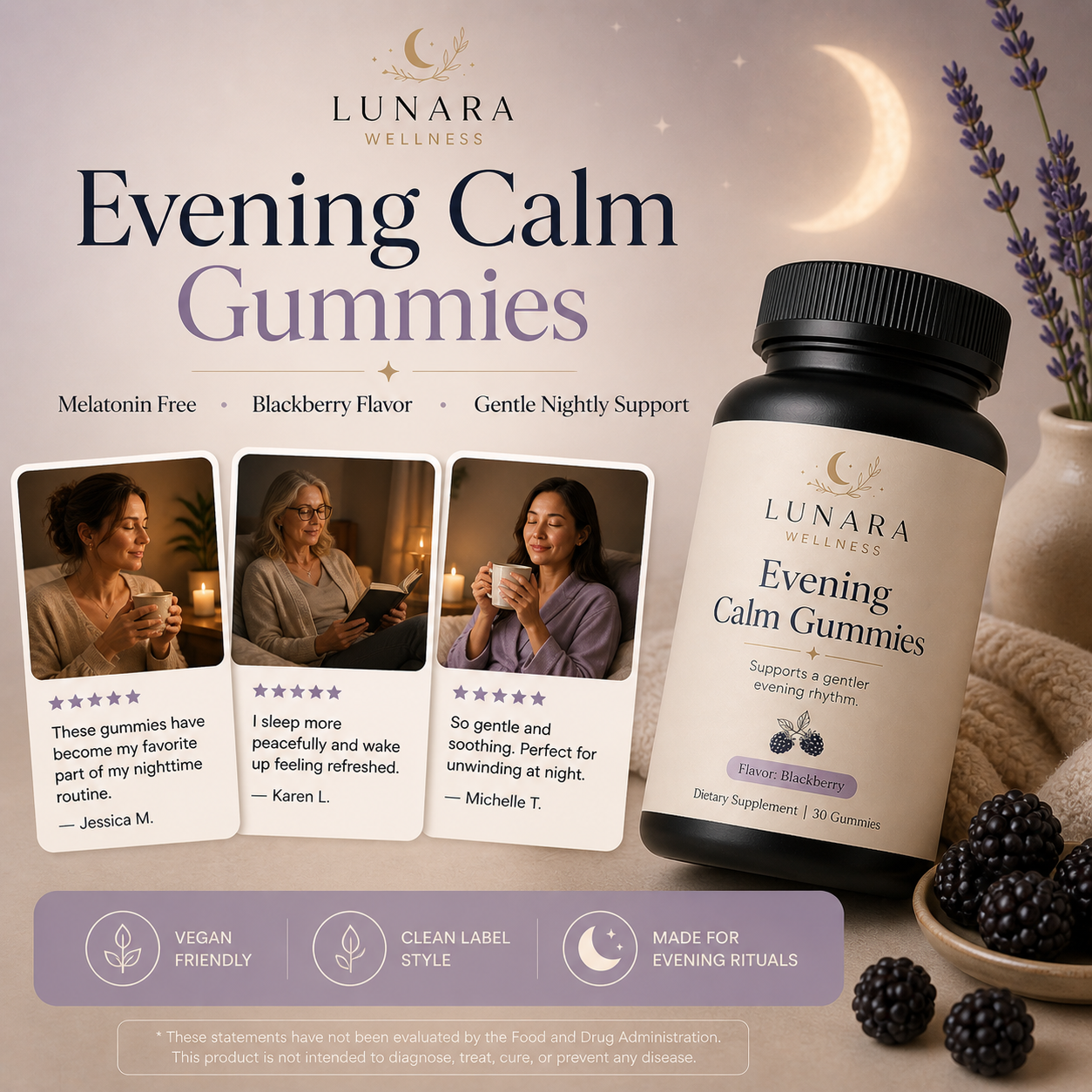 Lunara Evening Calm Gummies