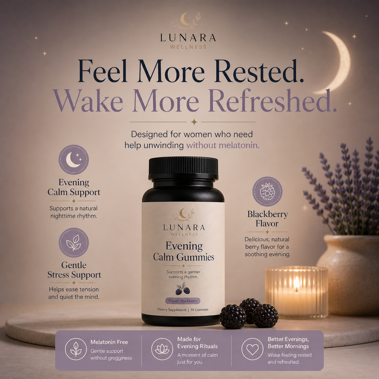 Lunara Evening Calm Gummies